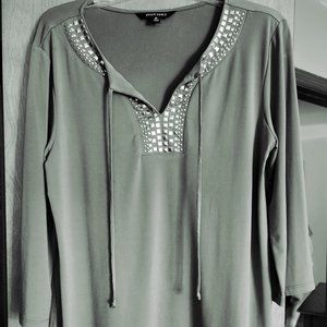 Olive green tunic top